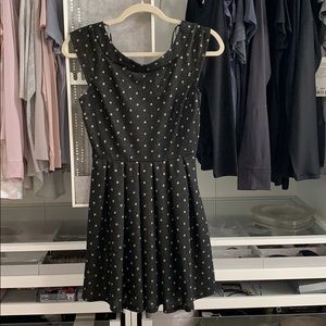Glittery gold and black party dress polka dot S